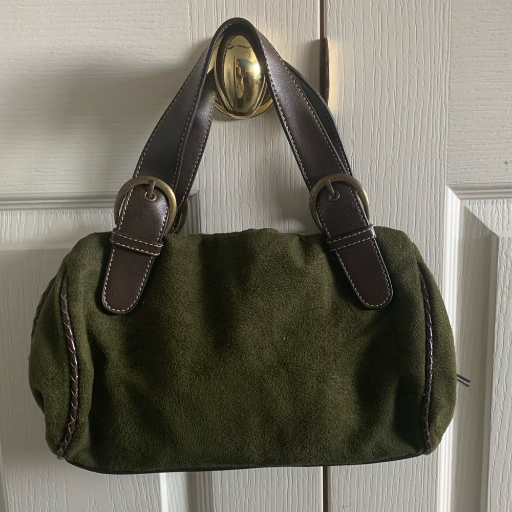 Relic Hunter Green Velvet Shoulder Bag
